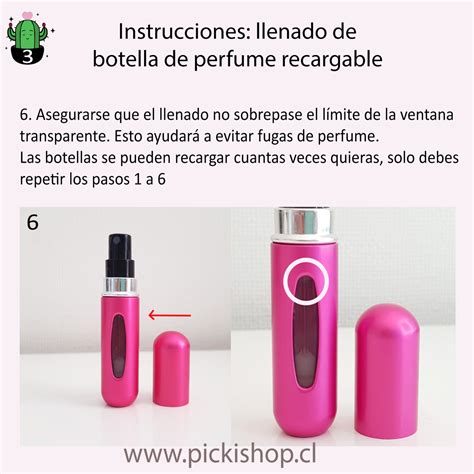 como llenar botellas de perfume.